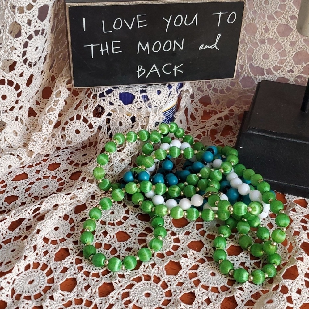 Vintage Silk Thread Wrapped Bead Necklace